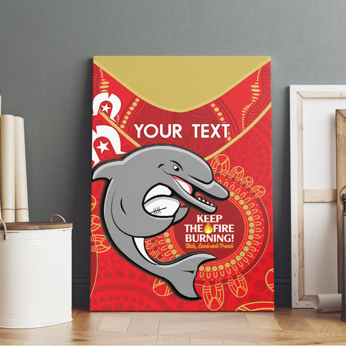 Custom NRL Dolphins NAIDOC Week Canvas Wall Art Keep The Fire Burning Indigenous Art