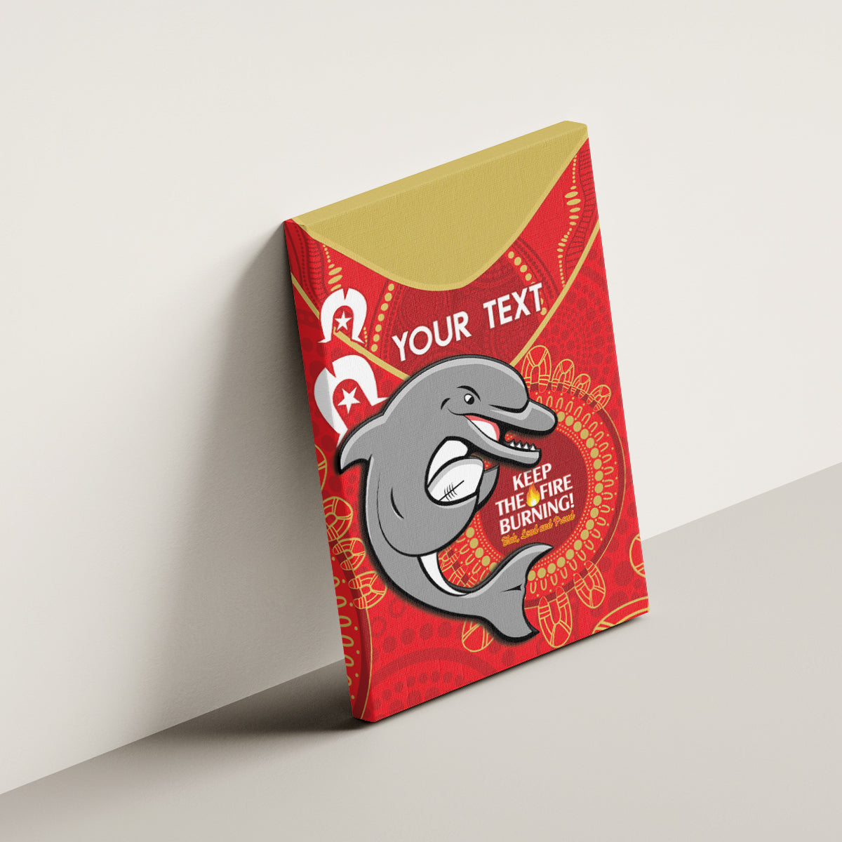 Custom NRL Dolphins NAIDOC Week Canvas Wall Art Keep The Fire Burning Indigenous Art
