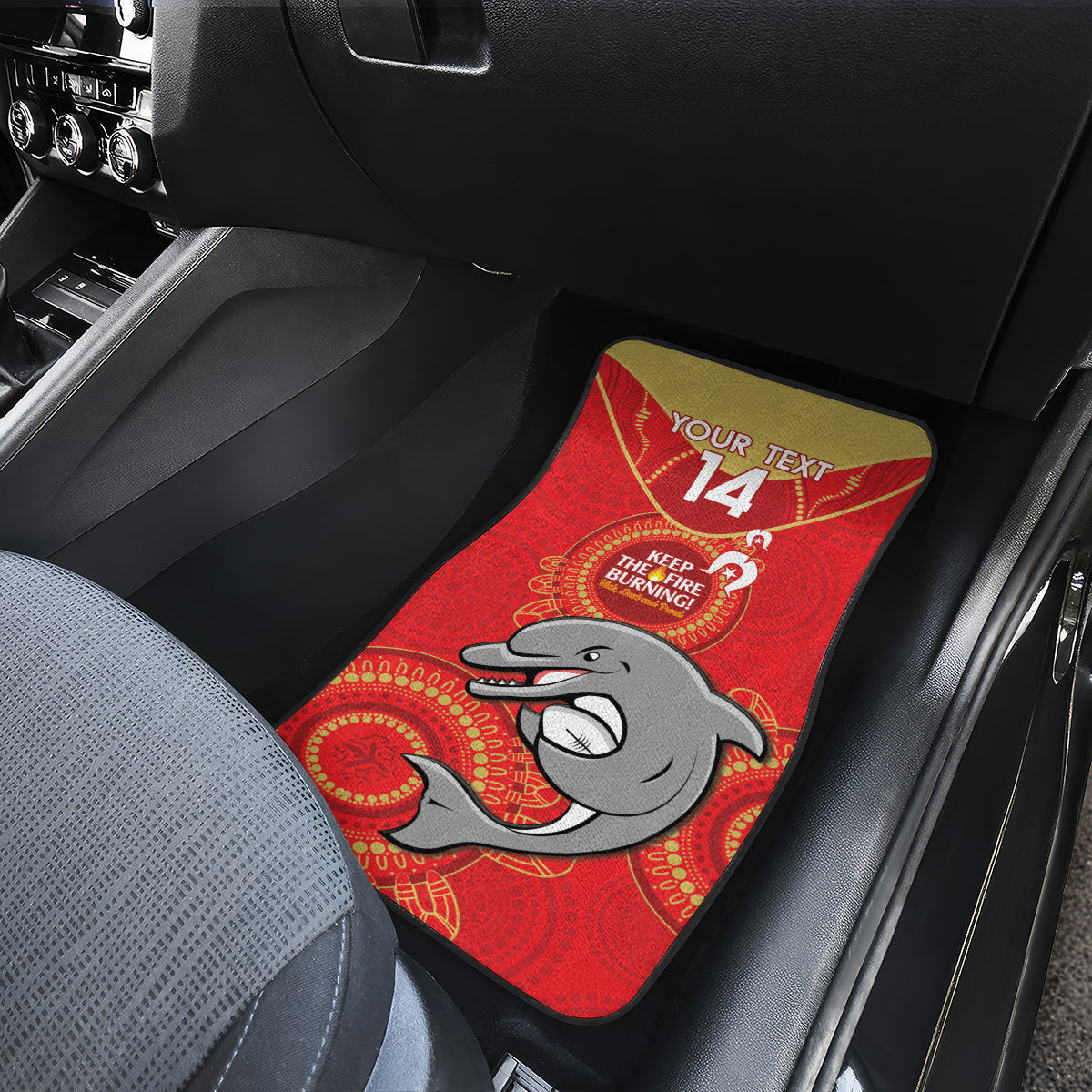 Custom NRL Dolphins NAIDOC Week Car Mats Keep The Fire Burning Indigenous Art