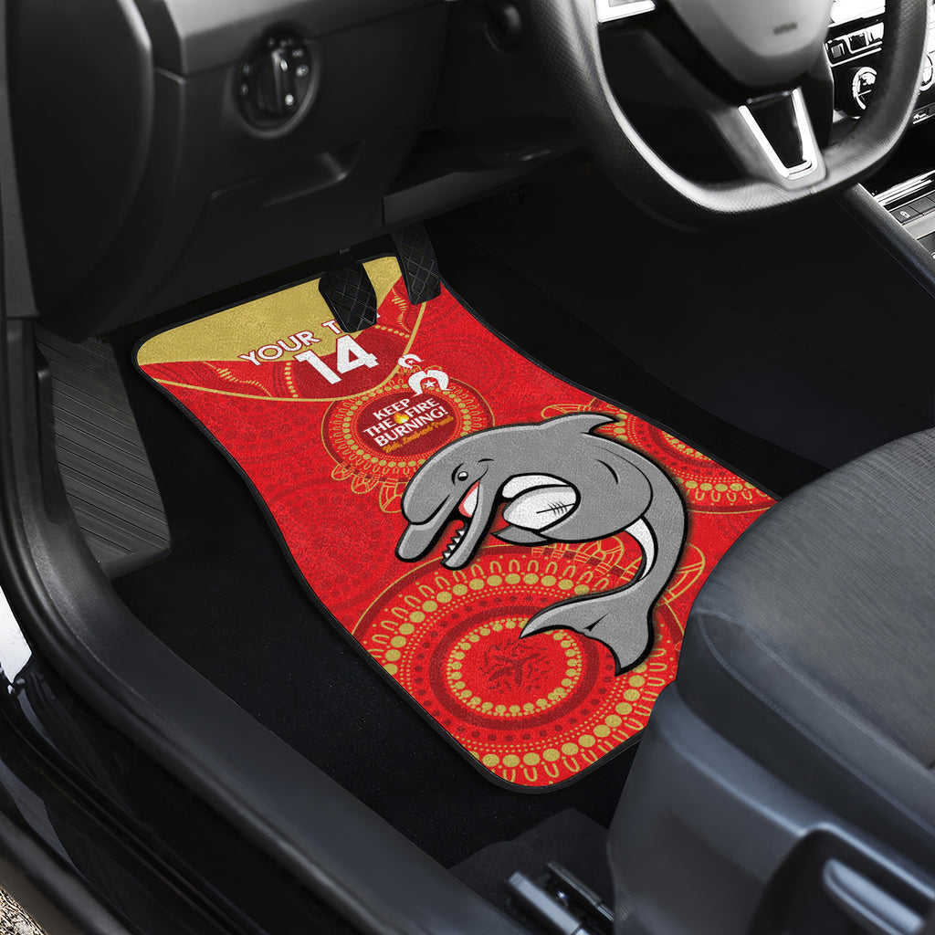 Custom NRL Dolphins NAIDOC Week Car Mats Keep The Fire Burning Indigenous Art