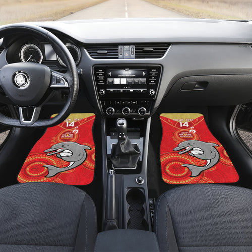 Custom NRL Dolphins NAIDOC Week Car Mats Keep The Fire Burning Indigenous Art