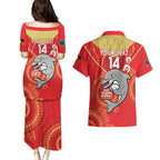 Custom NRL Dolphins NAIDOC Week Couples Matching Puletasi and Hawaiian Shirt Keep The Fire Burning Indigenous Art