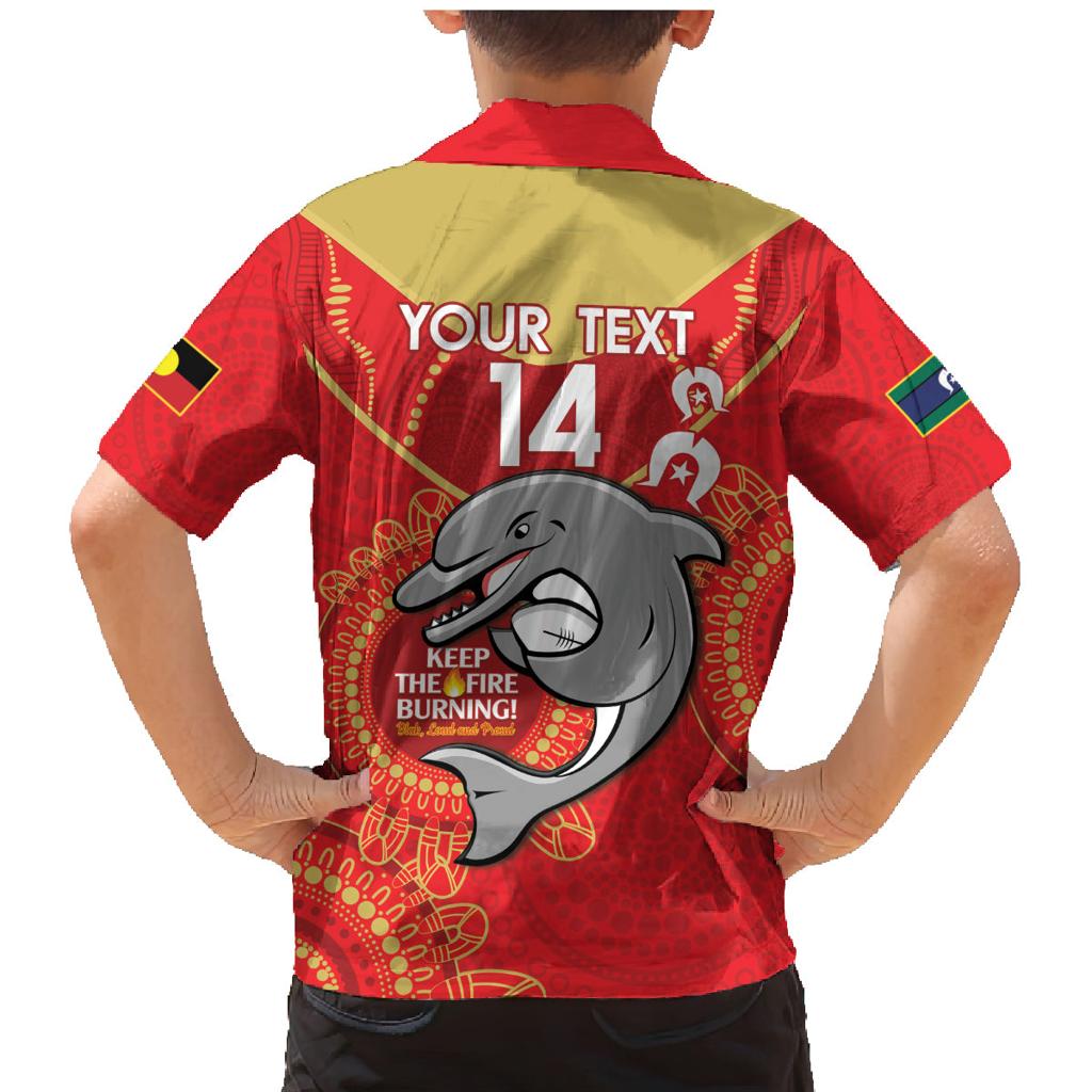 Custom NRL Dolphins NAIDOC Week Family Matching Mermaid Dress and Hawaiian Shirt Keep The Fire Burning Indigenous Art