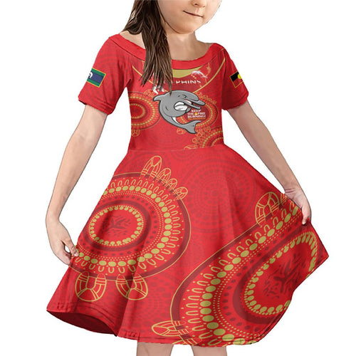 Custom NRL Dolphins NAIDOC Week Family Matching Mermaid Dress and Hawaiian Shirt Keep The Fire Burning Indigenous Art