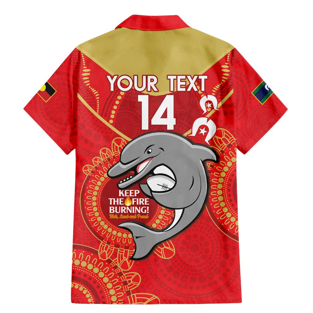Custom NRL Dolphins NAIDOC Week Family Matching Mermaid Dress and Hawaiian Shirt Keep The Fire Burning Indigenous Art