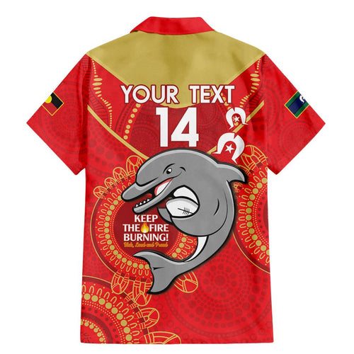 Custom NRL Dolphins NAIDOC Week Family Matching Mermaid Dress and Hawaiian Shirt Keep The Fire Burning Indigenous Art