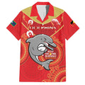 Custom NRL Dolphins NAIDOC Week Family Matching Off Shoulder Maxi Dress and Hawaiian Shirt Keep The Fire Burning Indigenous Art