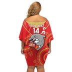 Custom NRL Dolphins NAIDOC Week Family Matching Off Shoulder Short Dress and Hawaiian Shirt Keep The Fire Burning Indigenous Art