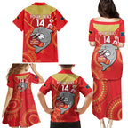Custom NRL Dolphins NAIDOC Week Family Matching Puletasi and Hawaiian Shirt Keep The Fire Burning Indigenous Art