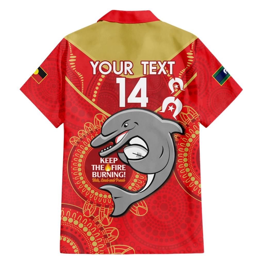 Custom NRL Dolphins NAIDOC Week Family Matching Short Sleeve Bodycon Dress and Hawaiian Shirt Keep The Fire Burning Indigenous Art