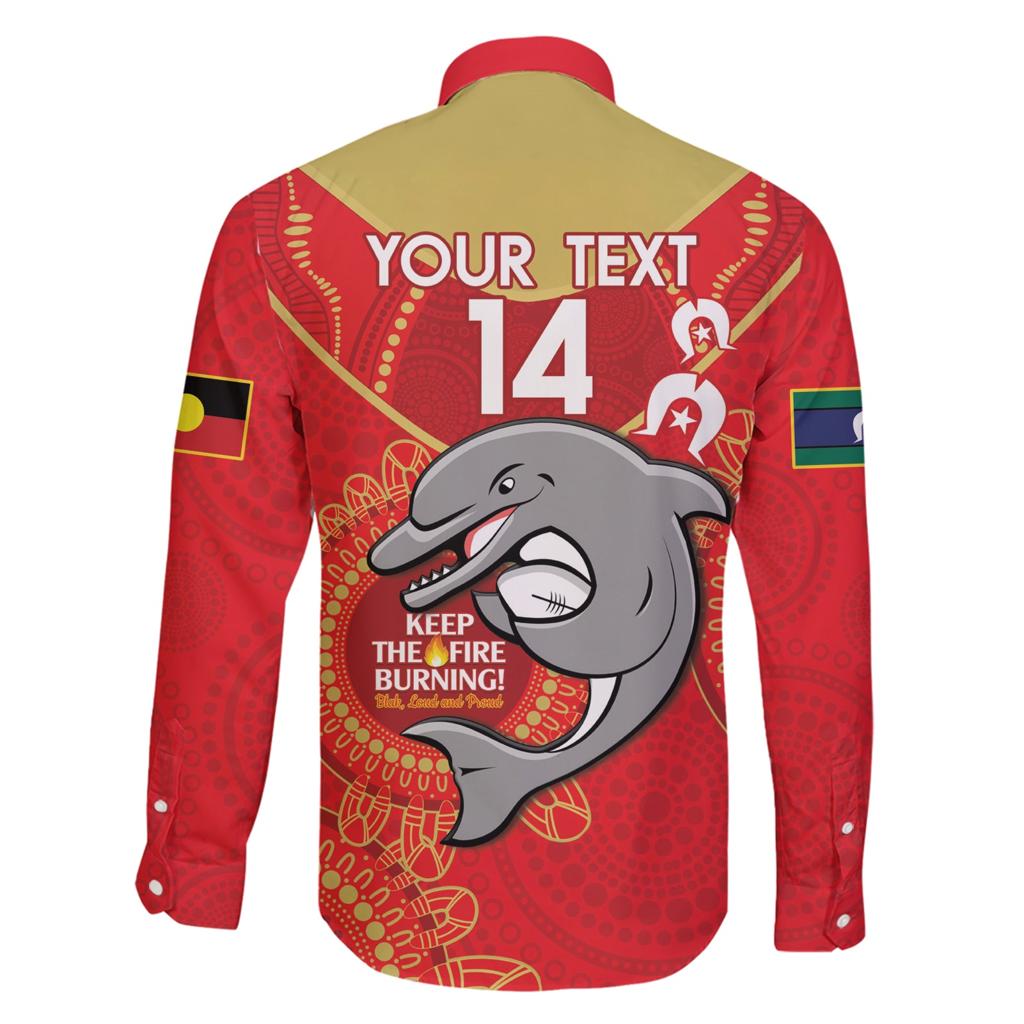 Custom NRL Dolphins NAIDOC Week Family Matching Short Sleeve Bodycon Dress and Hawaiian Shirt Keep The Fire Burning Indigenous Art
