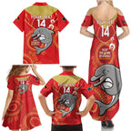 Custom NRL Dolphins NAIDOC Week Family Matching Summer Maxi Dress and Hawaiian Shirt Keep The Fire Burning Indigenous Art