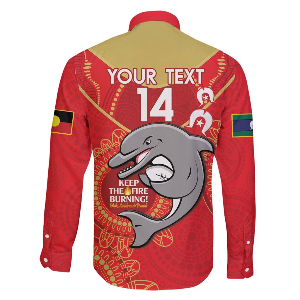 Custom NRL Dolphins NAIDOC Week Family Matching Tank Maxi Dress and Hawaiian Shirt Keep The Fire Burning Indigenous Art