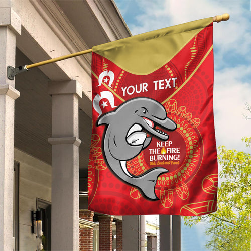 Custom NRL Dolphins NAIDOC Week Garden Flag Keep The Fire Burning Indigenous Art