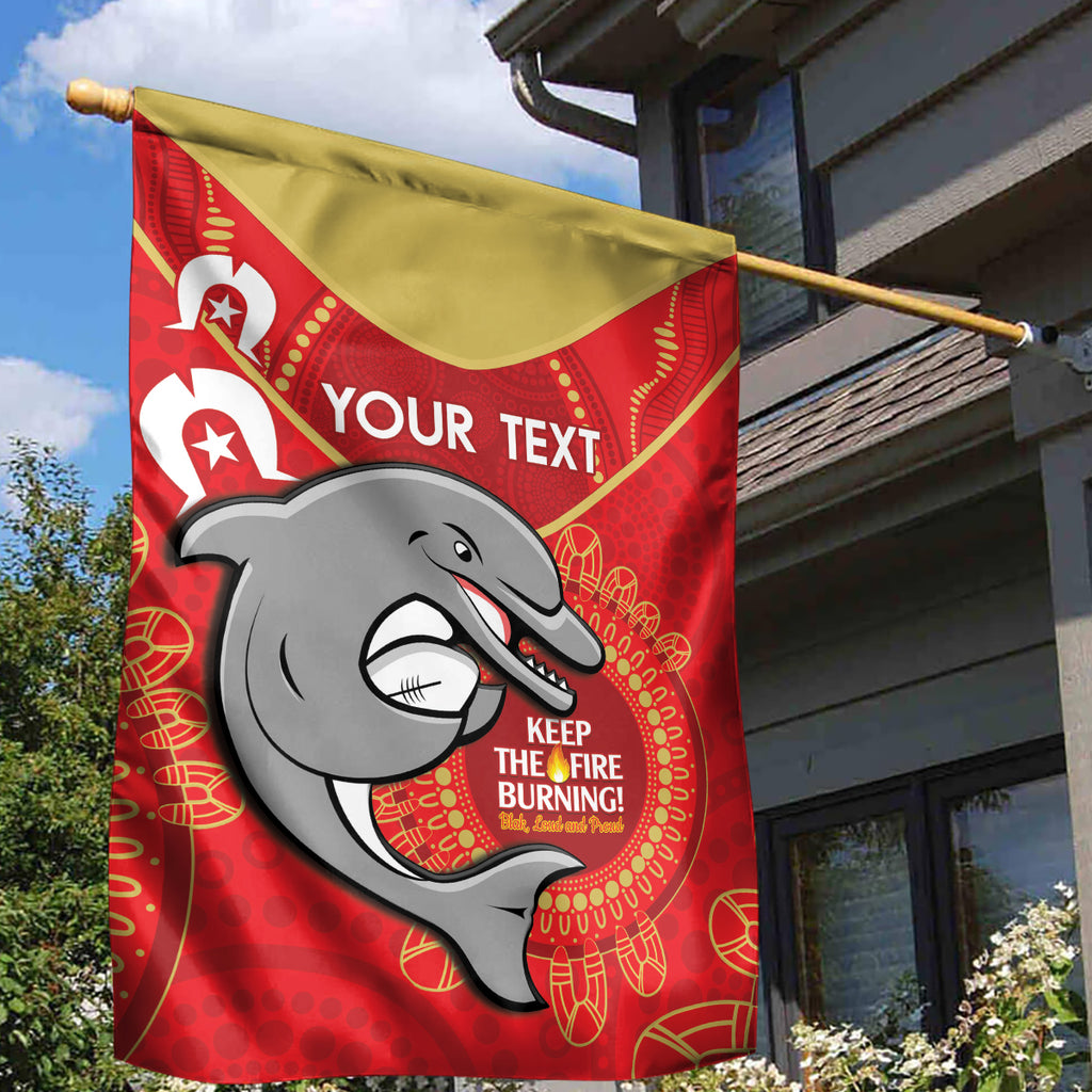 Custom NRL Dolphins NAIDOC Week Garden Flag Keep The Fire Burning Indigenous Art
