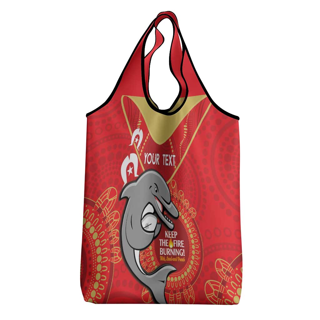 Custom NRL Dolphins NAIDOC Week Grocery Bag Keep The Fire Burning Indigenous Art