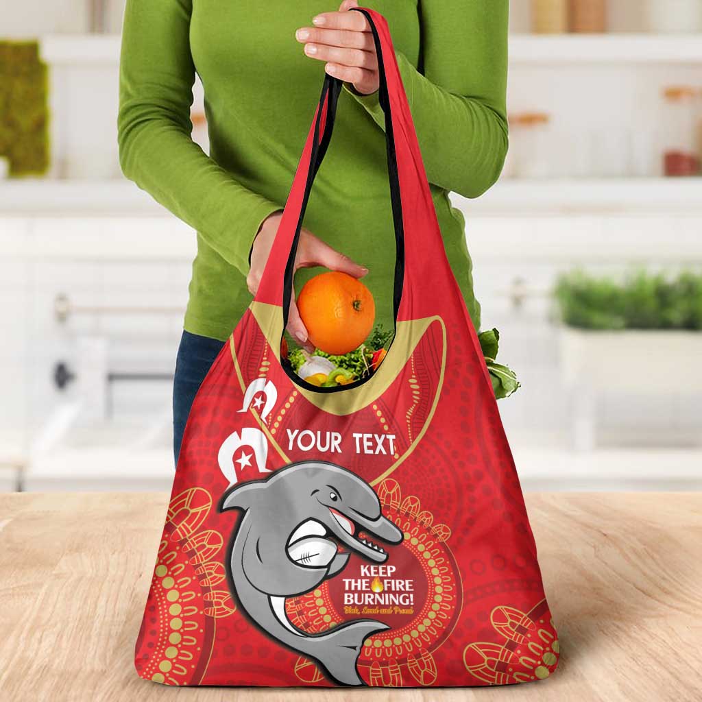 Custom NRL Dolphins NAIDOC Week Grocery Bag Keep The Fire Burning Indigenous Art
