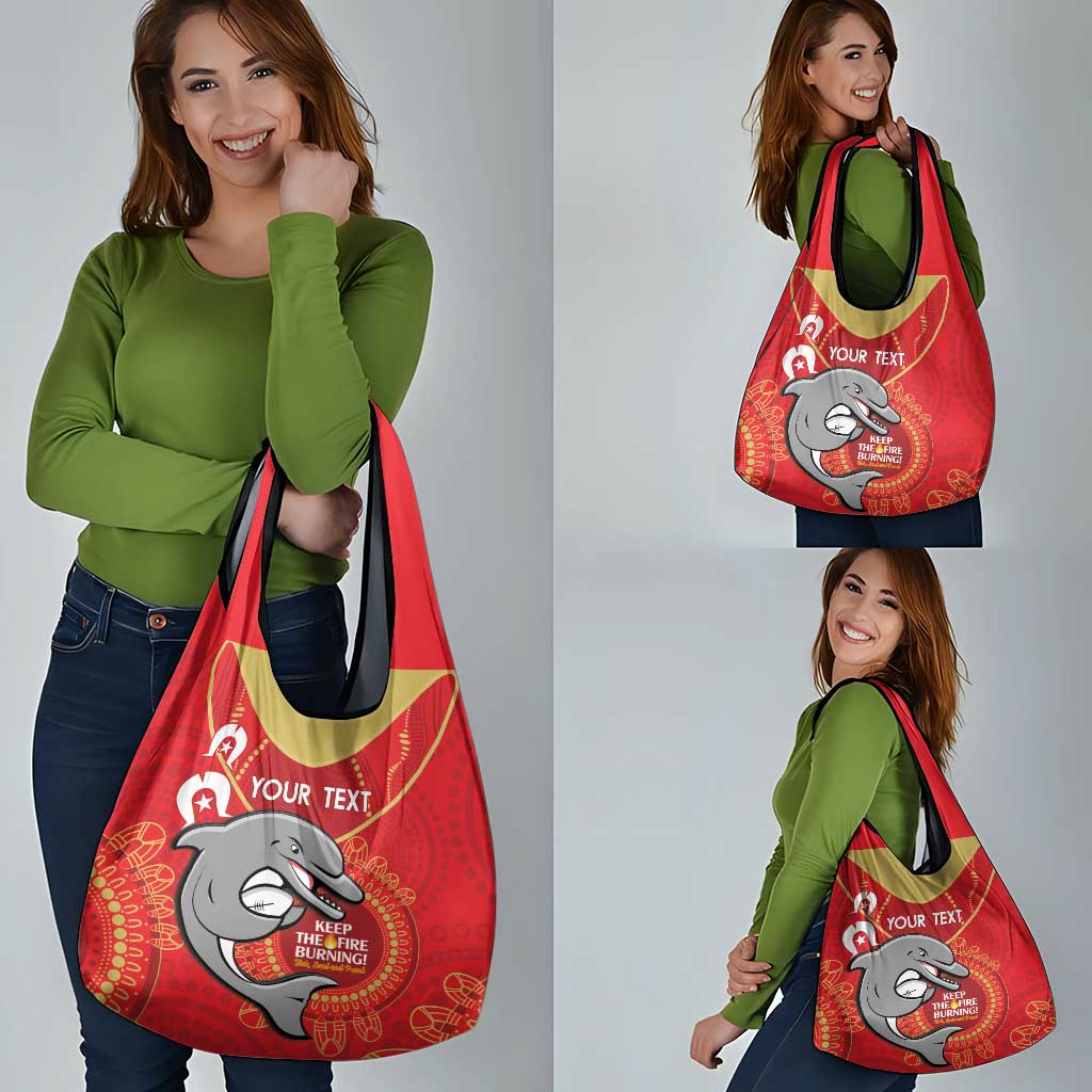 Custom NRL Dolphins NAIDOC Week Grocery Bag Keep The Fire Burning Indigenous Art
