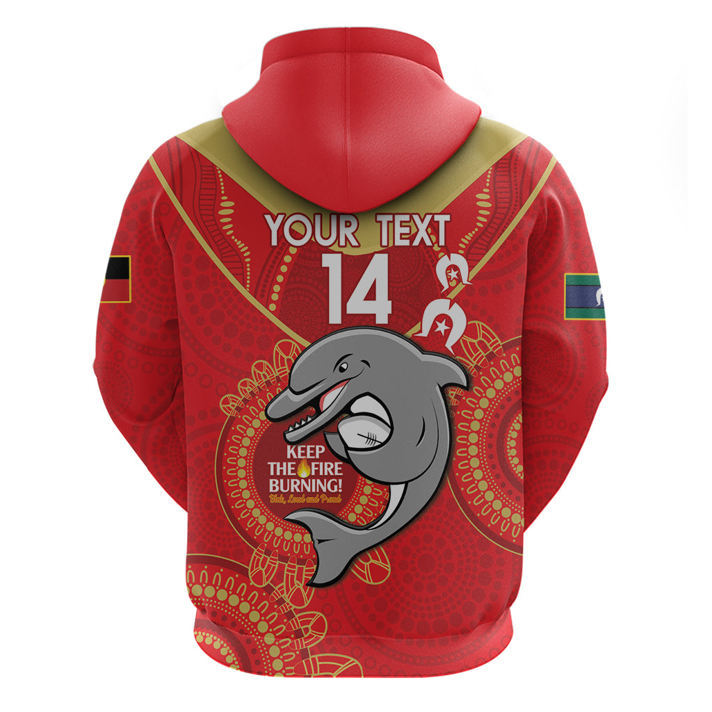 Custom NRL Dolphins NAIDOC Week Hoodie Keep The Fire Burning Indigenous Art