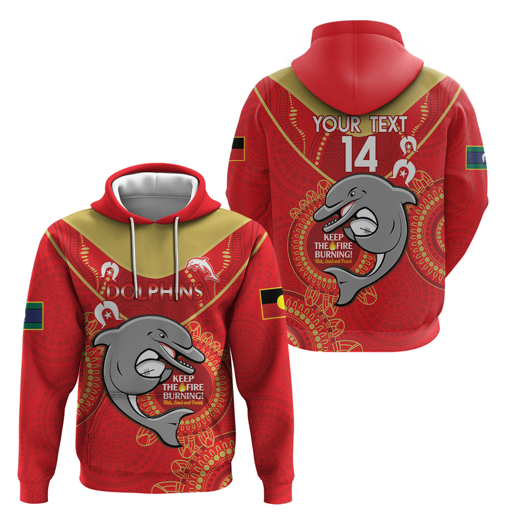 Custom NRL Dolphins NAIDOC Week Hoodie Keep The Fire Burning Indigenous Art