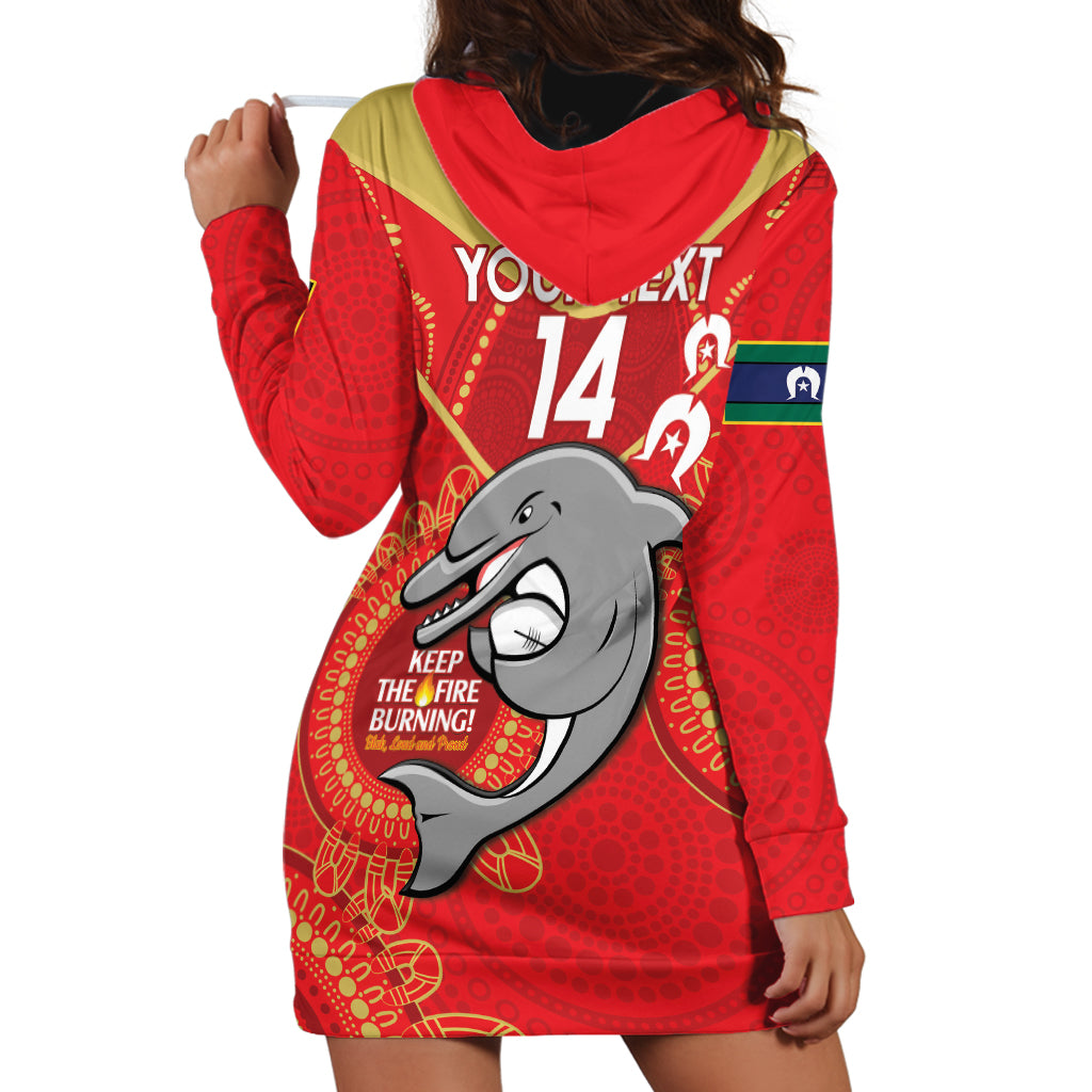 Custom NRL Dolphins NAIDOC Week Hoodie Dress Keep The Fire Burning Indigenous Art
