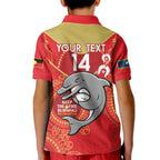 Custom NRL Dolphins NAIDOC Week Kid Polo Shirt Keep The Fire Burning Indigenous Art