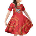 Custom NRL Dolphins NAIDOC Week Kid Short Sleeve Dress Keep The Fire Burning Indigenous Art