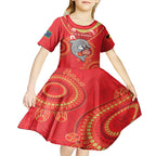 Custom NRL Dolphins NAIDOC Week Kid Short Sleeve Dress Keep The Fire Burning Indigenous Art