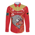 Custom NRL Dolphins NAIDOC Week Long Sleeve Button Shirt Keep The Fire Burning Indigenous Art