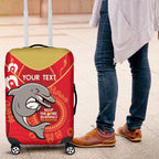 Custom NRL Dolphins NAIDOC Week Luggage Cover Keep The Fire Burning Indigenous Art