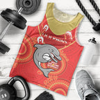 Custom NRL Dolphins NAIDOC Week Men Tank Top Keep The Fire Burning Indigenous Art