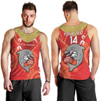 Custom NRL Dolphins NAIDOC Week Men Tank Top Keep The Fire Burning Indigenous Art