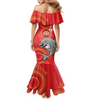 Custom NRL Dolphins NAIDOC Week Mermaid Dress Keep The Fire Burning Indigenous Art