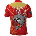 Custom NRL Dolphins NAIDOC Week Polo Shirt Keep The Fire Burning Indigenous Art