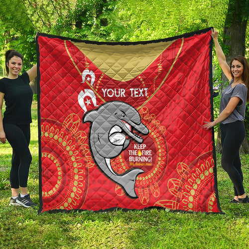 Custom NRL Dolphins NAIDOC Week Quilt Keep The Fire Burning Indigenous Art