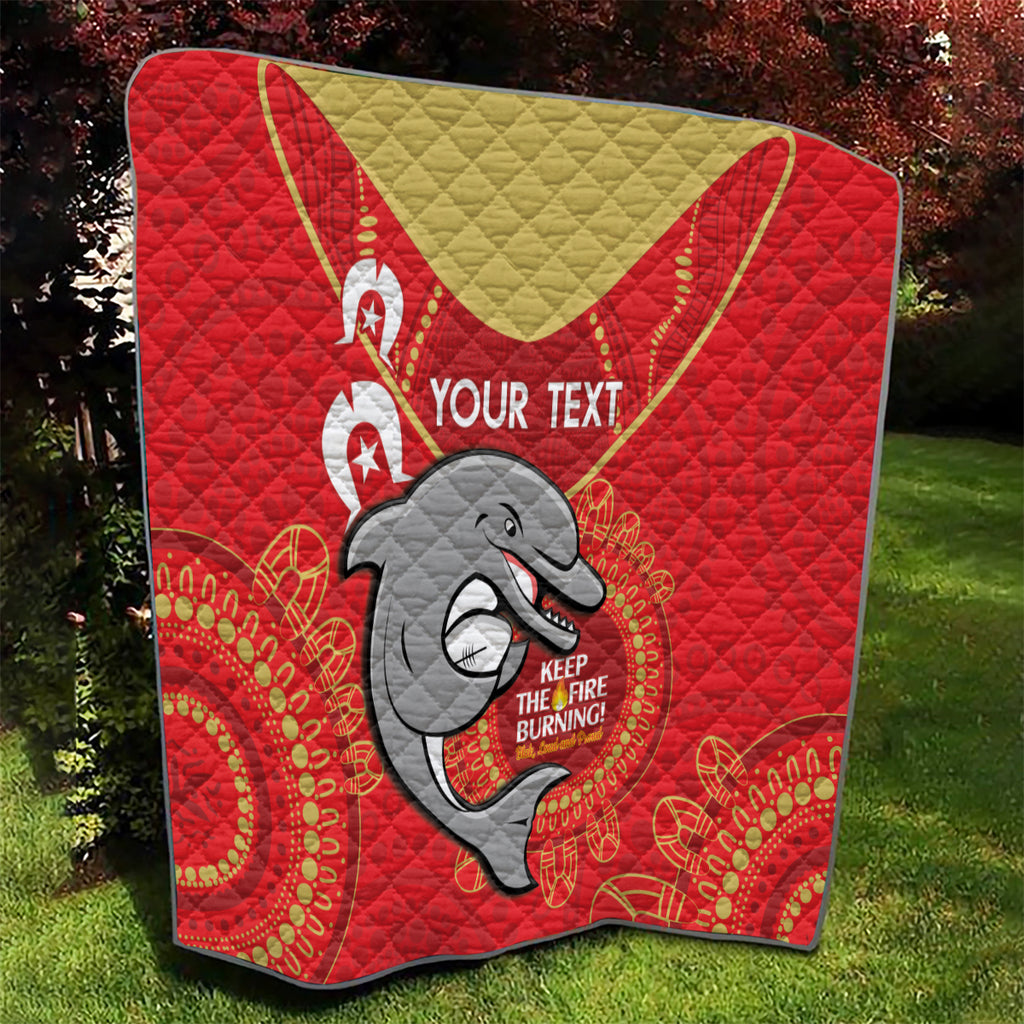 Custom NRL Dolphins NAIDOC Week Quilt Keep The Fire Burning Indigenous Art