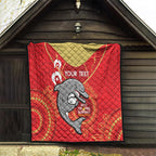 Custom NRL Dolphins NAIDOC Week Quilt Keep The Fire Burning Indigenous Art
