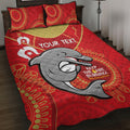 Custom NRL Dolphins NAIDOC Week Quilt Bed Set Keep The Fire Burning Indigenous Art