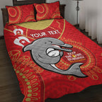 Custom NRL Dolphins NAIDOC Week Quilt Bed Set Keep The Fire Burning Indigenous Art