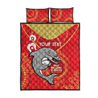 Custom NRL Dolphins NAIDOC Week Quilt Bed Set Keep The Fire Burning Indigenous Art