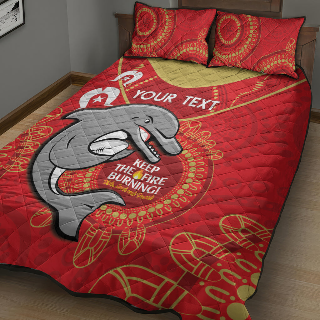 Custom NRL Dolphins NAIDOC Week Quilt Bed Set Keep The Fire Burning Indigenous Art
