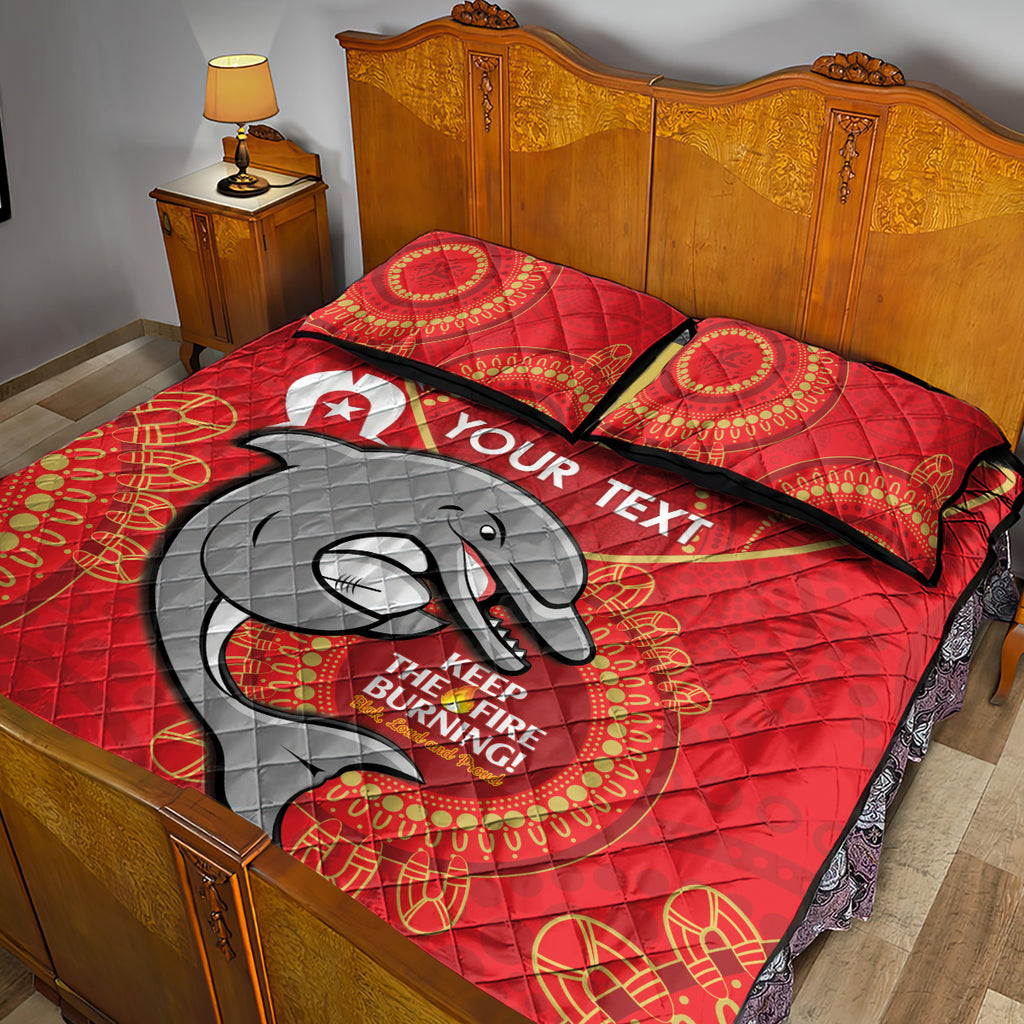 Custom NRL Dolphins NAIDOC Week Quilt Bed Set Keep The Fire Burning Indigenous Art