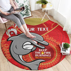Custom NRL Dolphins NAIDOC Week Round Carpet Keep The Fire Burning Indigenous Art