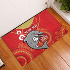 Custom NRL Dolphins NAIDOC Week Rubber Doormat Keep The Fire Burning Indigenous Art