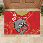 Custom NRL Dolphins NAIDOC Week Rubber Doormat Keep The Fire Burning Indigenous Art