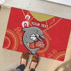 Custom NRL Dolphins NAIDOC Week Rubber Doormat Keep The Fire Burning Indigenous Art