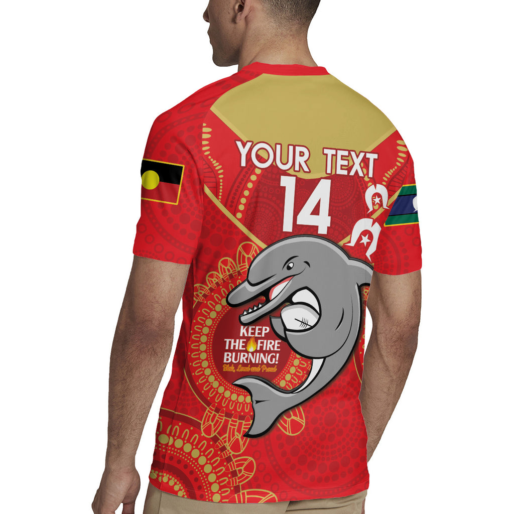 Custom NRL Dolphins NAIDOC Week Rugby Jersey Keep The Fire Burning Indigenous Art