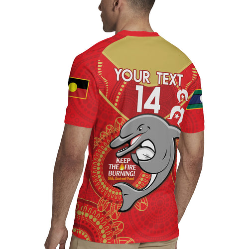 Custom NRL Dolphins NAIDOC Week Rugby Jersey Keep The Fire Burning Indigenous Art