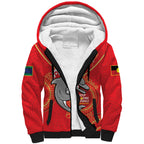 Custom NRL Dolphins NAIDOC Week Sherpa Hoodie Keep The Fire Burning Indigenous Art