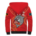 Custom NRL Dolphins NAIDOC Week Sherpa Hoodie Keep The Fire Burning Indigenous Art